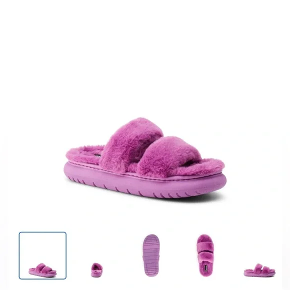 No Boundaries 2 Band Purple Plush Slippers NWT - Picture 11 of 11
